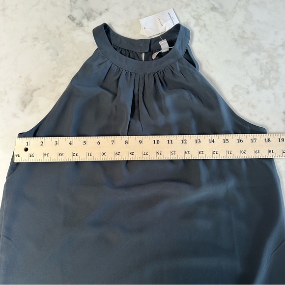 NWT Banana Republic Charcoal Gray Chiffon Halter Top Blouse. Size Small - Picture 11 of 13